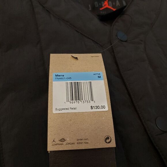 Nike Air Jordan Flight Heritage Baseball Top Puffer Black FN4601-045 Men's M - Picture 4 of 4